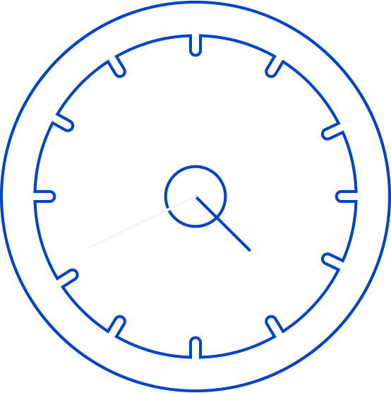 Blue clock representing time saved with Integrated Payroll Systems